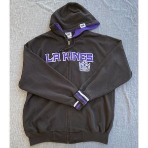 La Kings Hoodie Jacket NHL Black Size Medium Hockey Purple Lee Sport